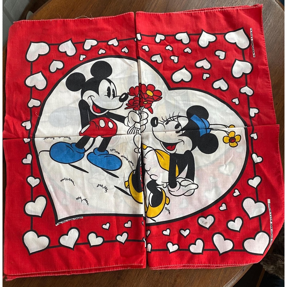 Vintage Disney Bandana Scarf Handkerchief Set of 4, Disney Cruise, Made in USA